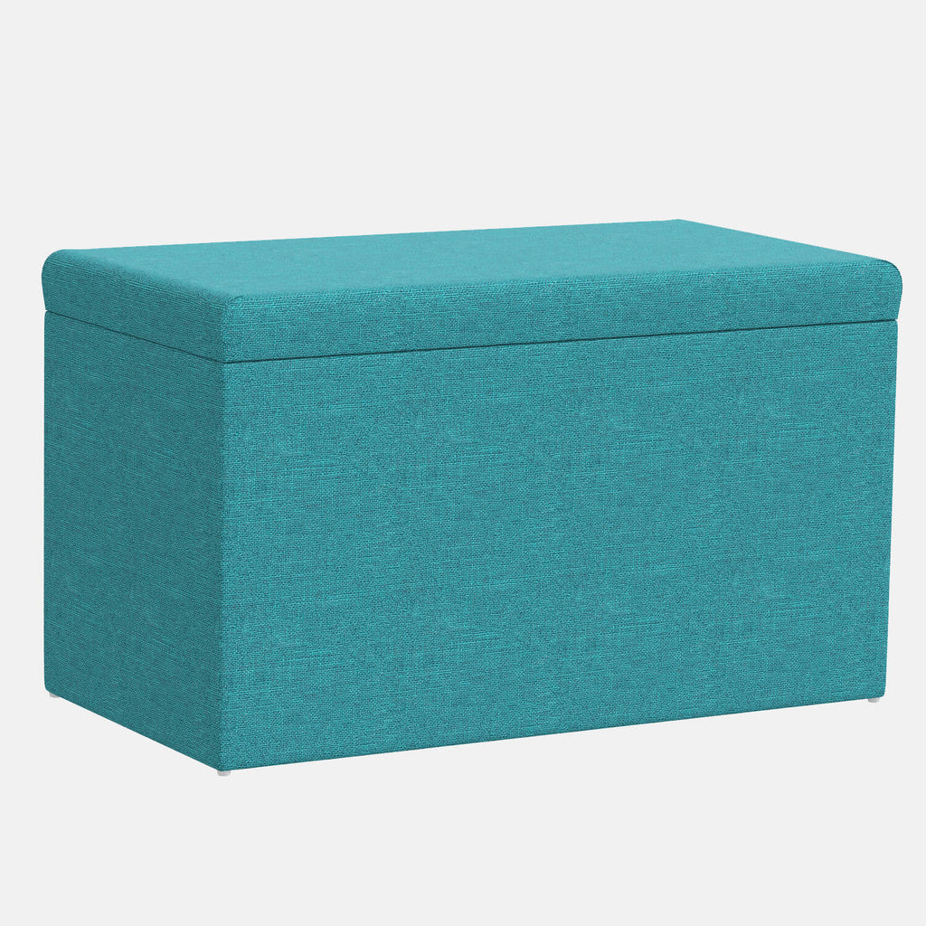 Dormify Lily Linen Blend Storage Bench Dorm Essentials Medium Grey