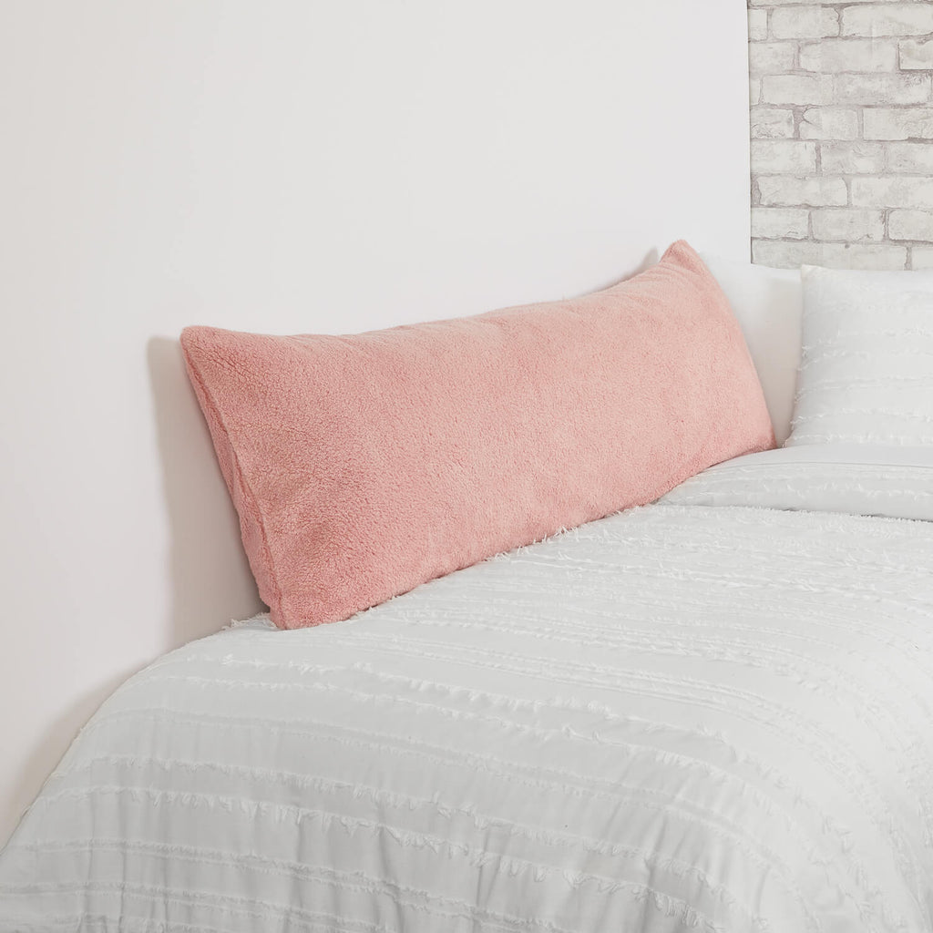 Dormify Sherpa Body Pillow Cover Dorm Essentials Medium Grey Dormify