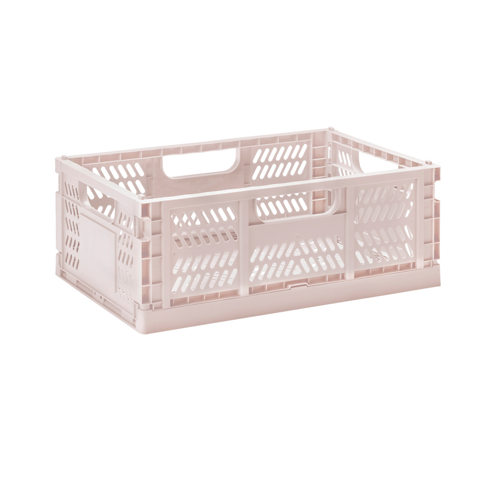 Large Folding Storage Crate Pink / 17"W x 11.5"D x 7"H Dormify