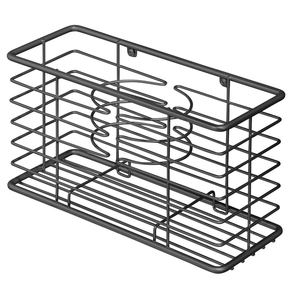 mDesign Steel/Plastic 2-Tier Freestanding Bathroom Corner Organizer Shelf,  Clear