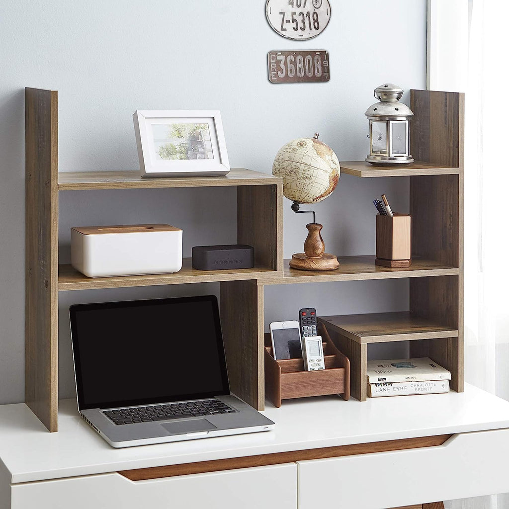 Snughome Desktop Shelf, 3 Tier Desk Shelves, Freestanding Small Bookshelf  Desk Shelf Organizer, Adjustable Shape Desk Organizer, Desktop Storage Rack