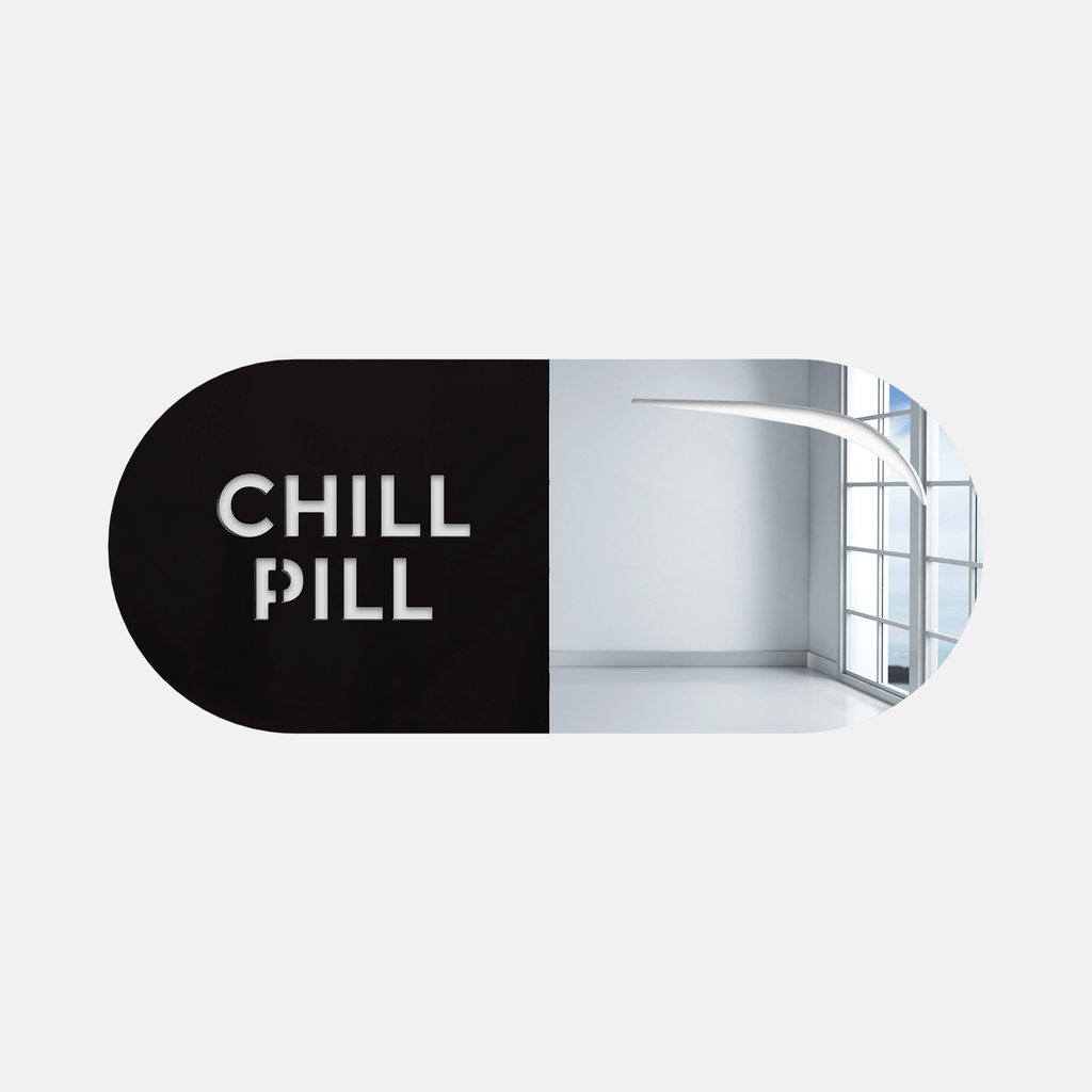 Chill Pill Acrylic Mirror Dorm Essentials Black Dormify