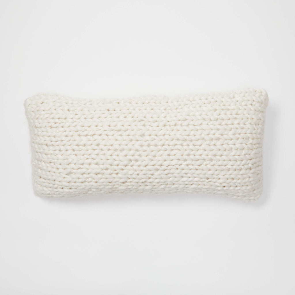 Emme Chunky Knit Lumbar Pillow Cover Ivory Dormify