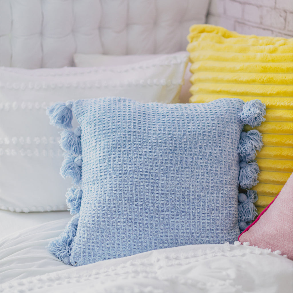 Kai Chenille Tassel Square Pillow Dorm Essentials Dormify