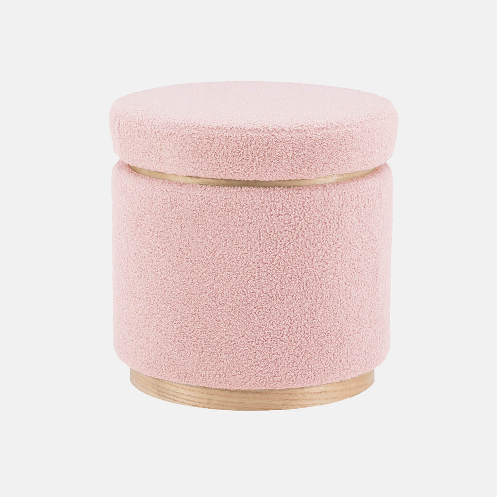 Round Sherpa Storage Ottoman Dorm Essentials Dormify