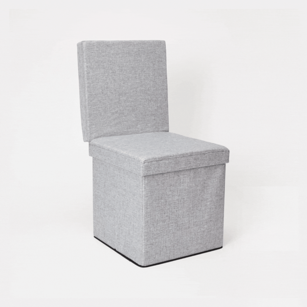 Dormify Hope Collapsible Storage Ottoman Chair - Grey