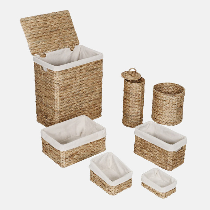 7Piece Woven Bathroom Storage Basket Set Dorm Essentials Dormify