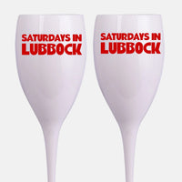 Texas Tech, College Town Saturdays Plastic Champagne Flutes, Set of 2