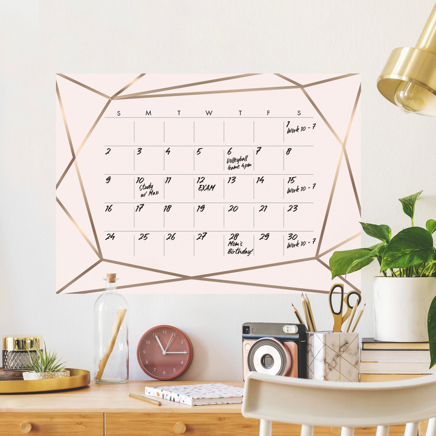Blush Beauty Dry Erase Calendar Wall Decals Dorm Essentials Dormify