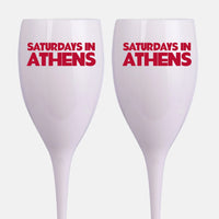 Georgia, College Town Saturdays Plastic Champagne Flutes, Set of 2