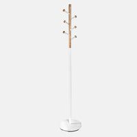 Corner Coat Rack with Wood Accent