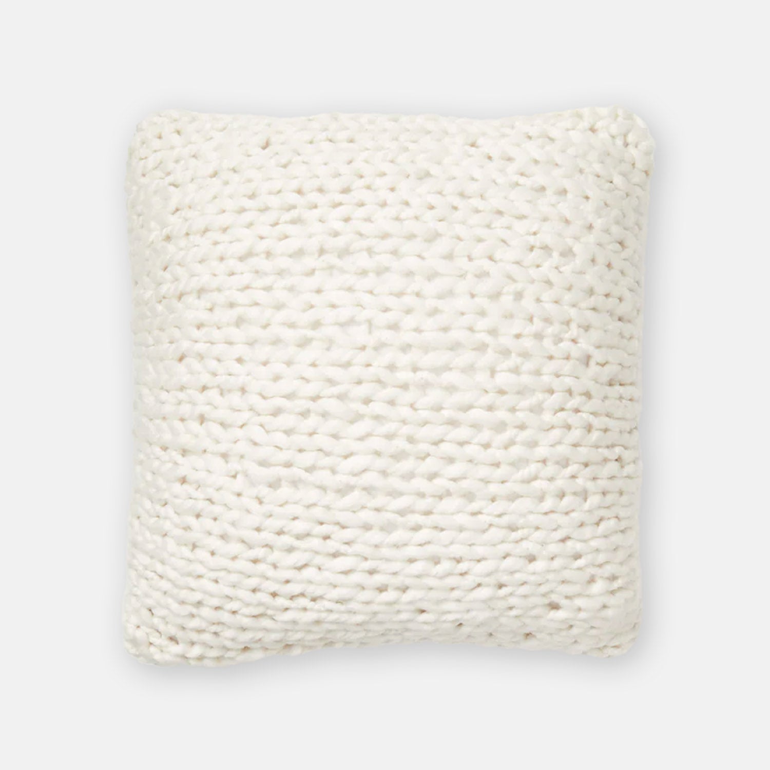 Emme Chunky Knit Square Pillow Cover Ivory Dormify