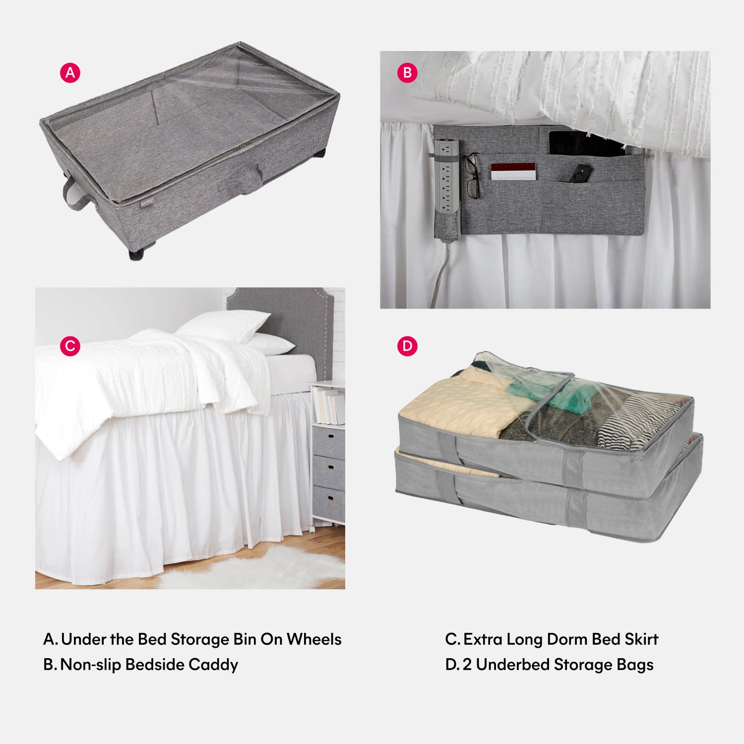 Underbed Organization Bundle Dorm Essentials Dormify