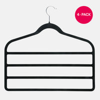 4-Tier Velvet Pants Hangers, 4-Pack