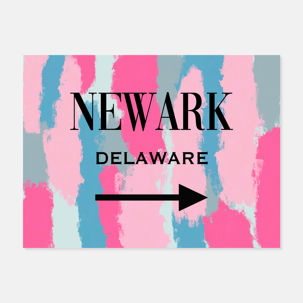 Hot Pink Tones Personalized College Town Arrow Print by MollsDesigns