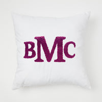 Custom Monogram Chenille Embroidered Square Pillow