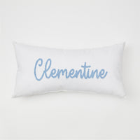 Large Custom Name Chenille Embroidered Lumbar Pillow