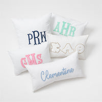 Custom Name Chenille Embroidered Square Pillow
