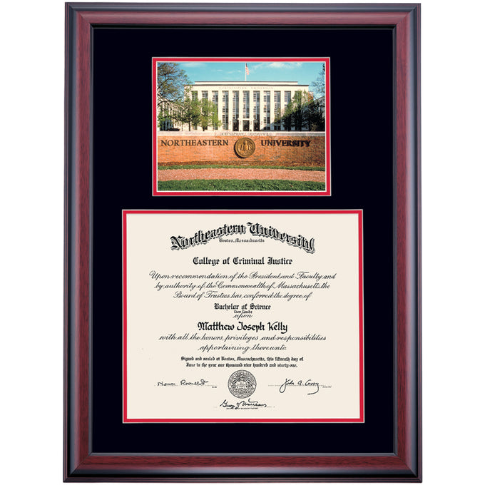 Northeastern Premier the Krentzman Quadrangle Diploma Frame Dorm