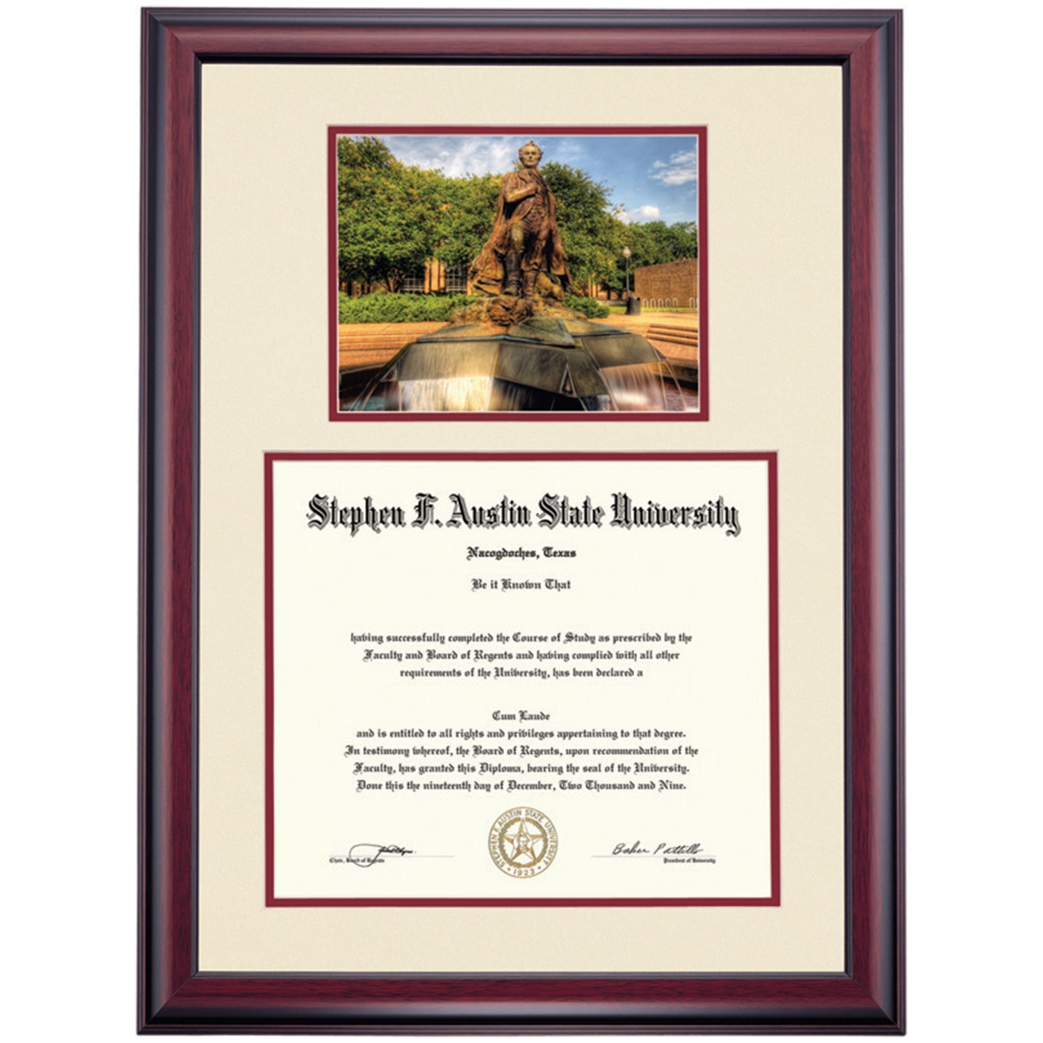 Stephen F. Austin State Premier Stephen F. Austin Statue Diploma Frame