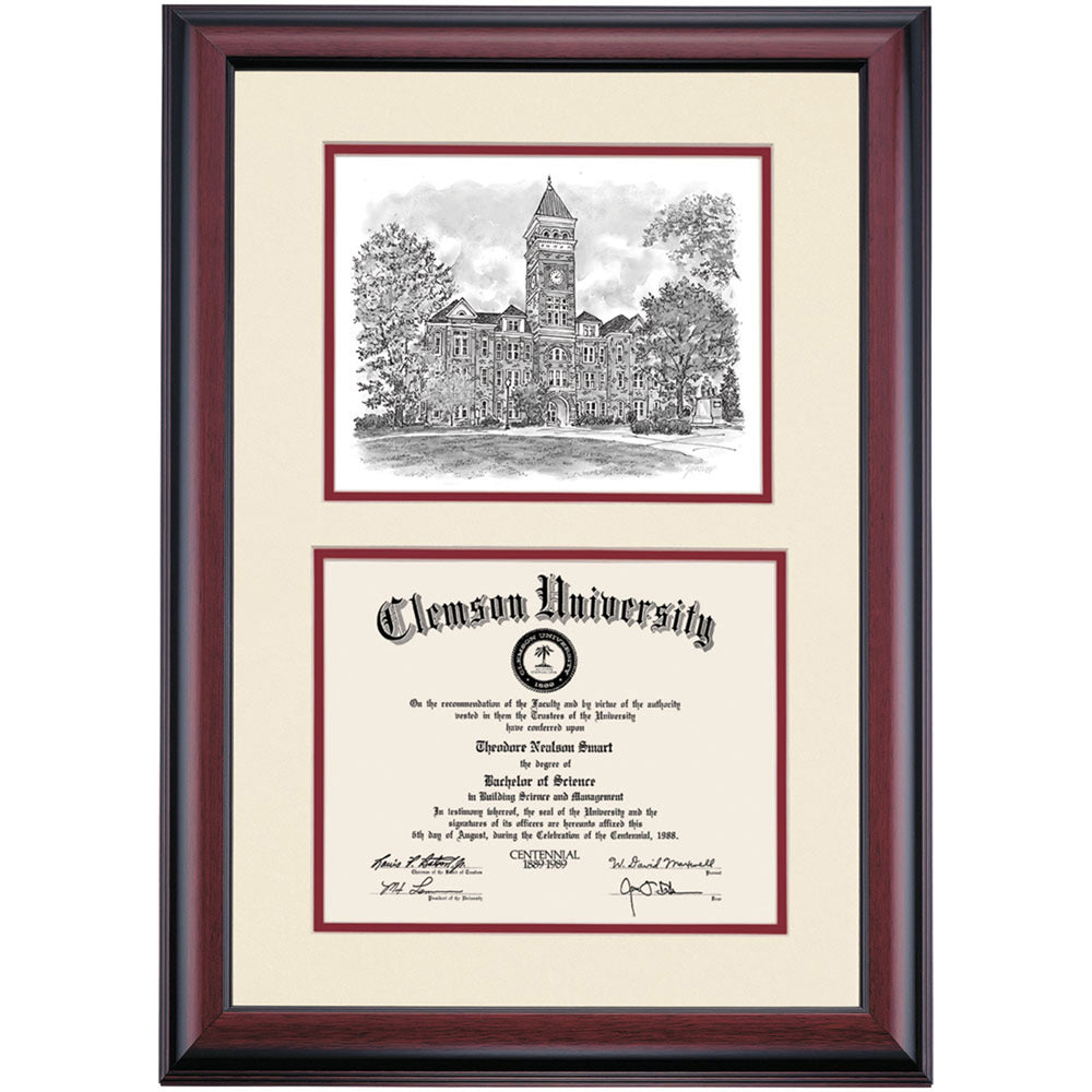 Clemson Premier Tillman Hall Diploma Frame Dorm Essentials Dormify