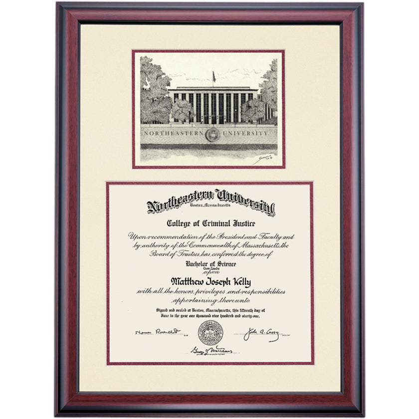 Northeastern Premier the Krentzman Quadrangle Diploma Frame Dorm