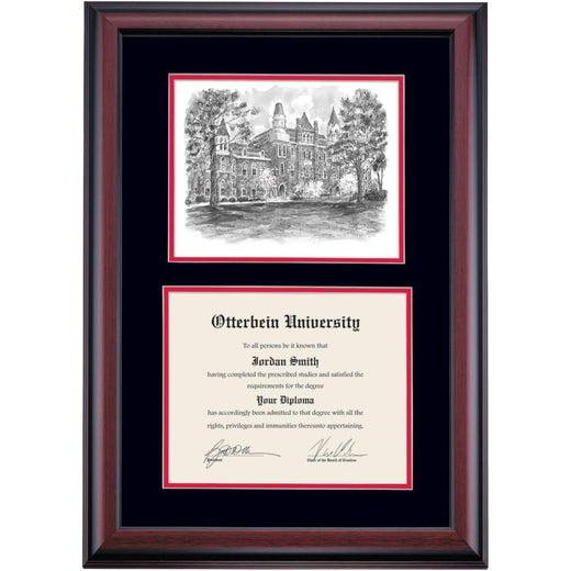 Otterbein Premier Towers Hall Diploma Frame Dorm Essentials Black