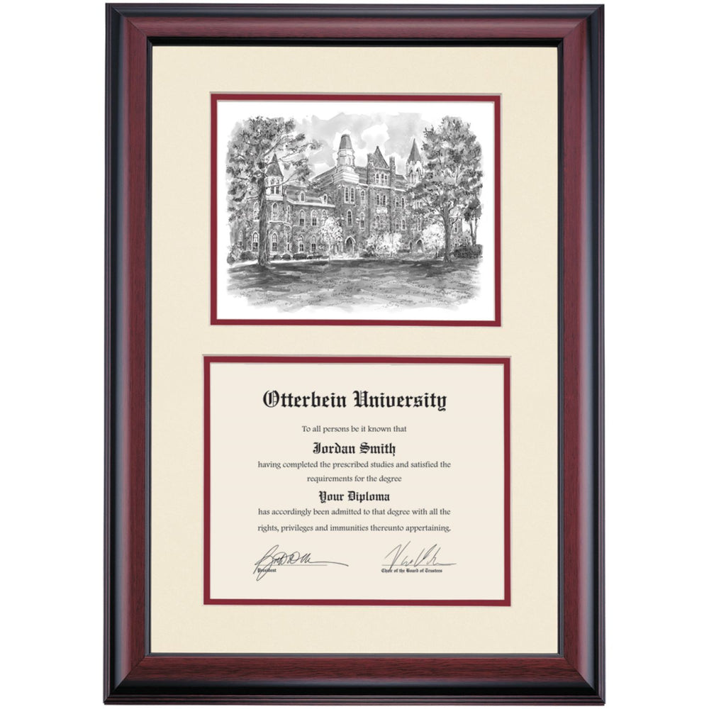 Otterbein Premier Towers Hall Diploma Frame Dorm Essentials Ivory