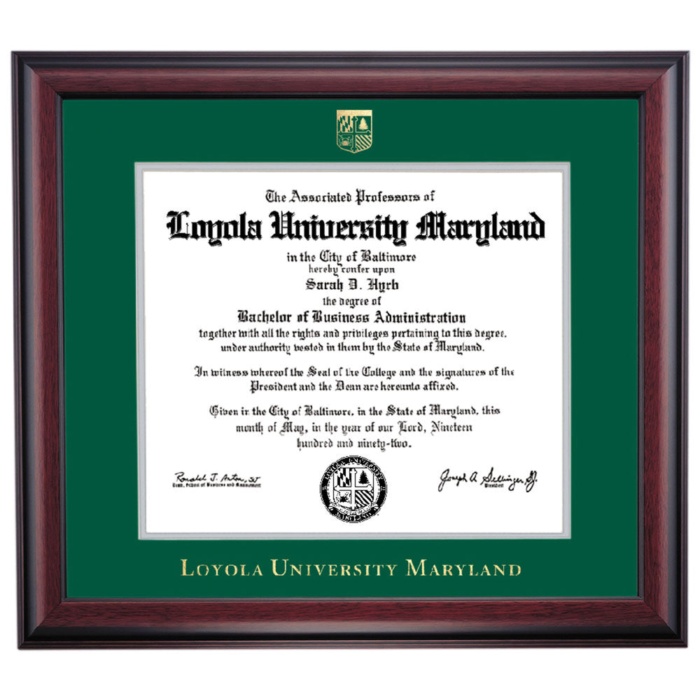 Loyola Maryland School Color Traditional Diploma Frame Dorm
