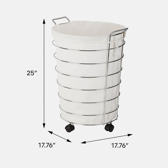 Chrome Wire Rolling Hamper Dorm Essentials Dormify