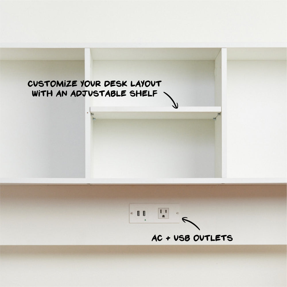 Parker Charging Desk Hutch Dorm Essentials Dormify