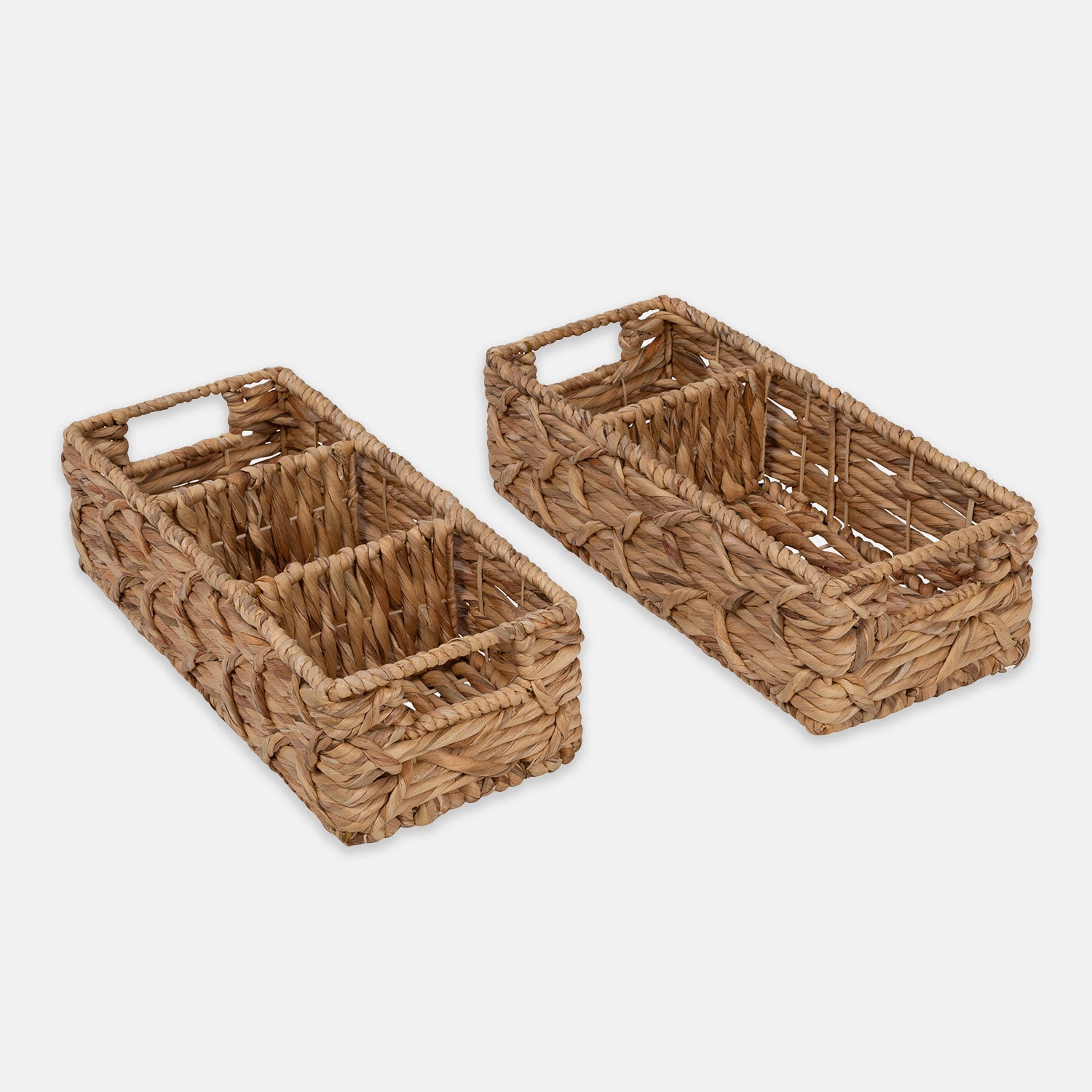 MultiPurpose Wicker Baskets with Dividers, Set of 2 Dorm Essentials Dormify