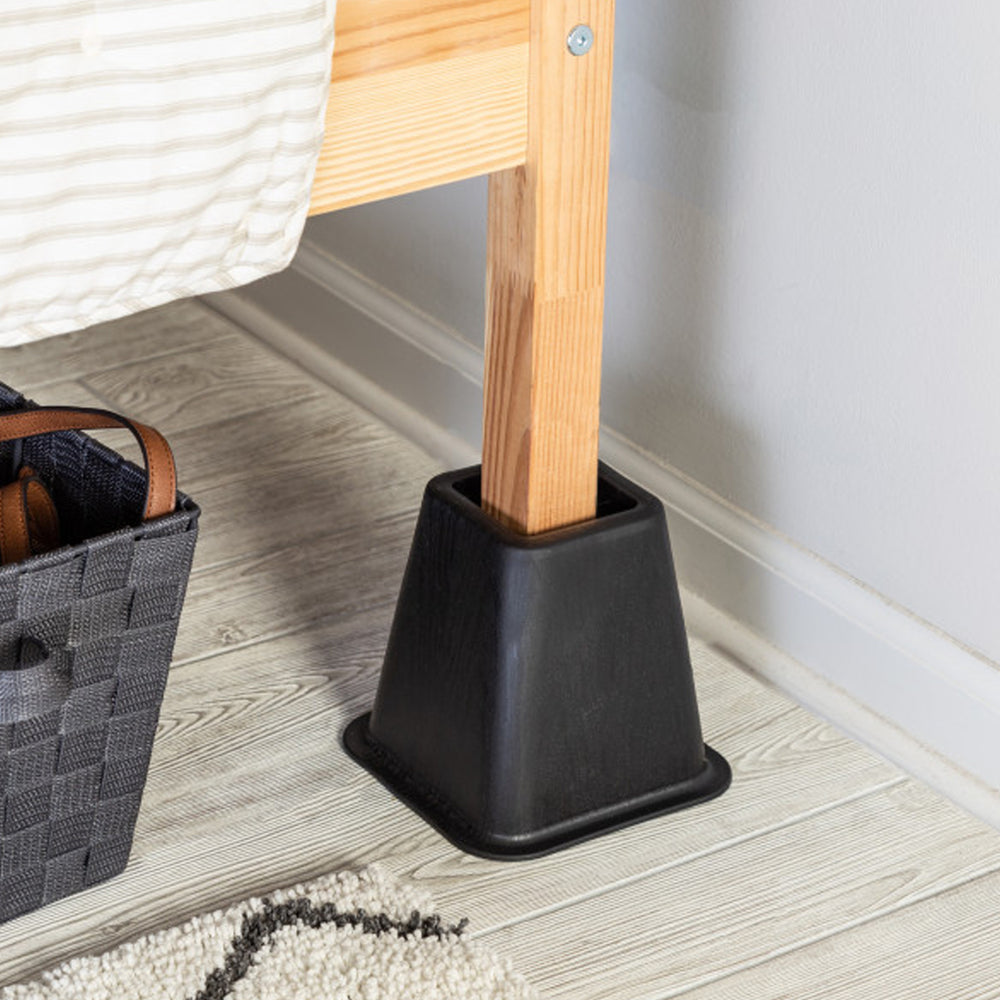 6Inch Black Square Bed Risers Dorm Essentials Dormify