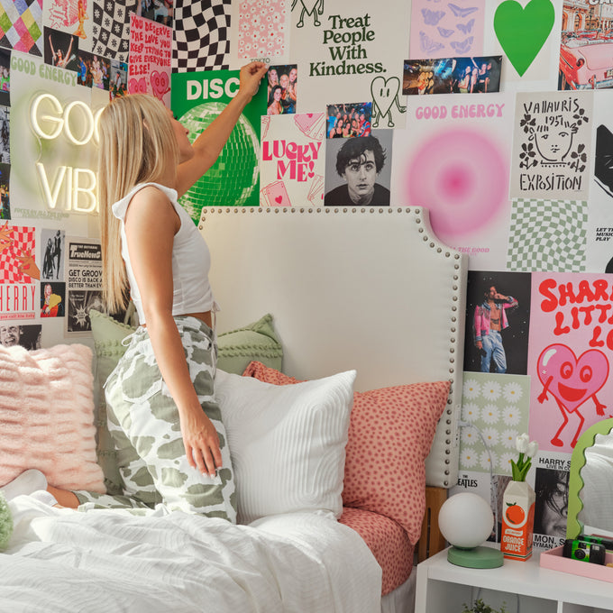 Jordyn Charging Studded Headboard Dorm Essentials Dormify