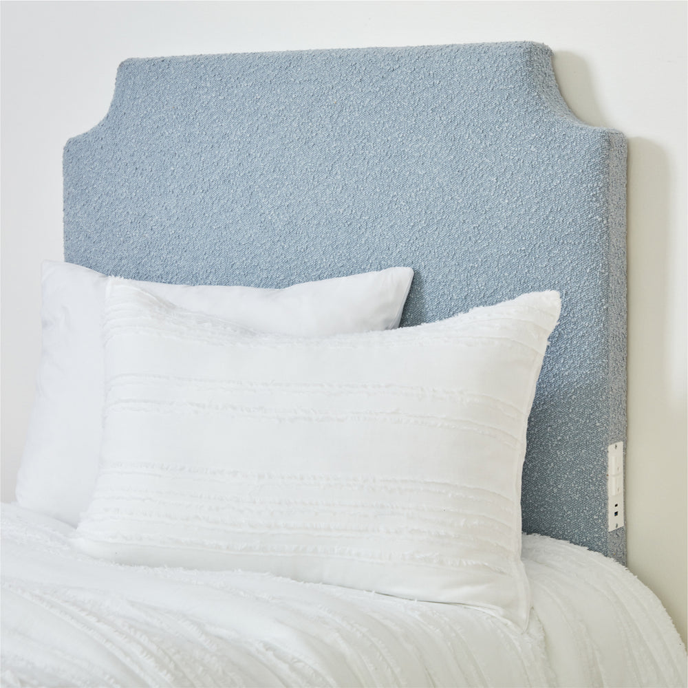 Jordyn Charging Boucle Headboard Dorm Essentials Blue Boucle / Twin