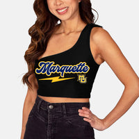 Marquette Black One Shoulder Top