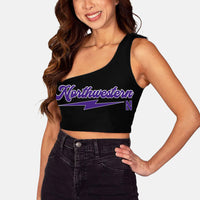 Northwestern Black One Shoulder Top