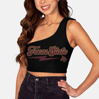 Texas State Black One Shoulder Top