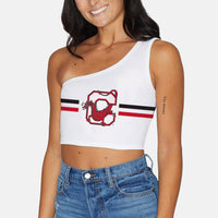 SUNY Cortland White One Shoulder Top