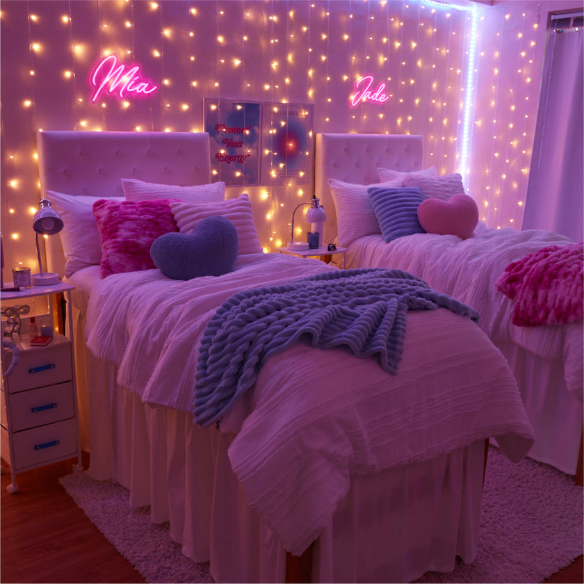 Brooke Boucle Heart Pillow Dorm Essentials White Dormify