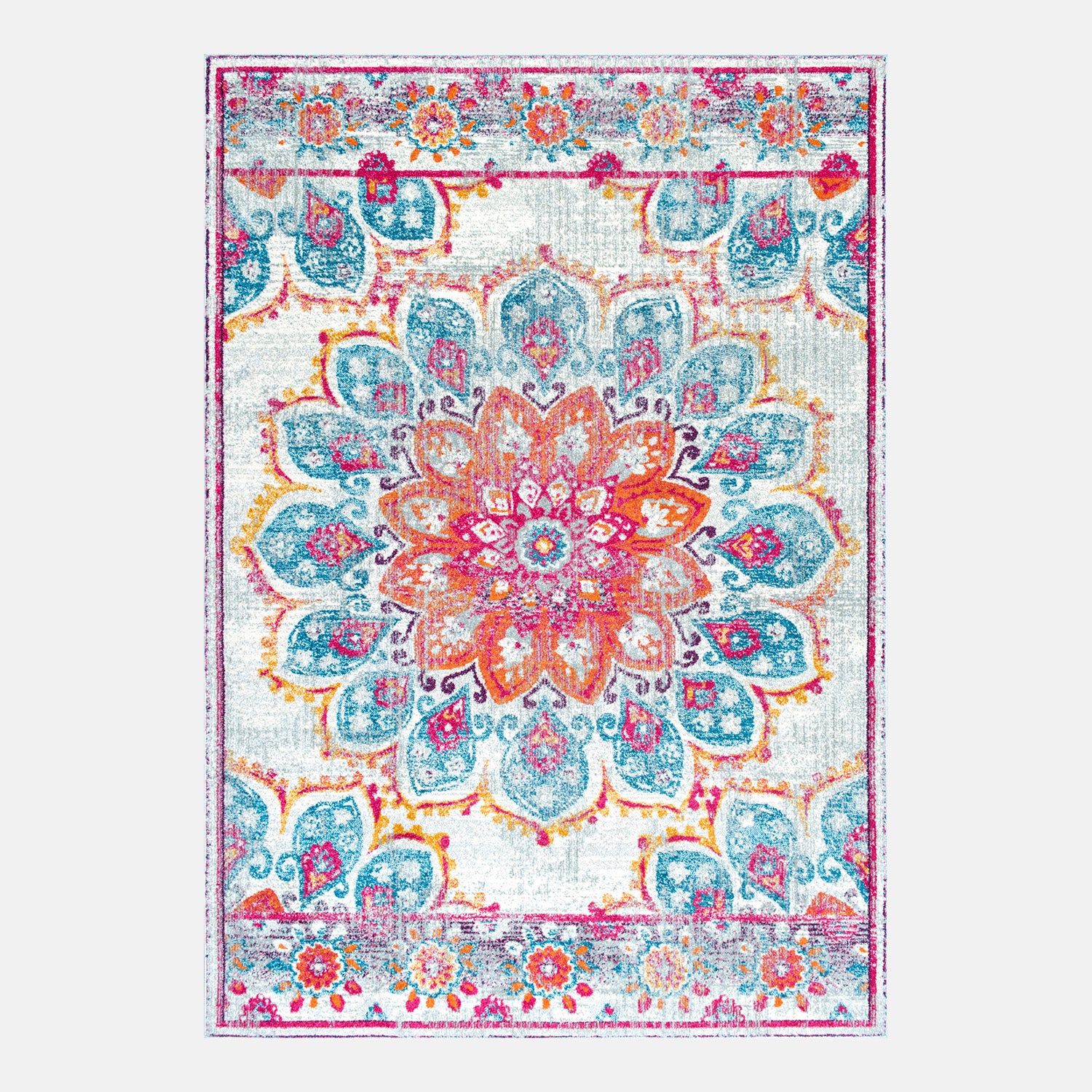 Kiyoko Vintage Floral Area Rug Dorm Essentials Pink / 5' x 8' Dormify