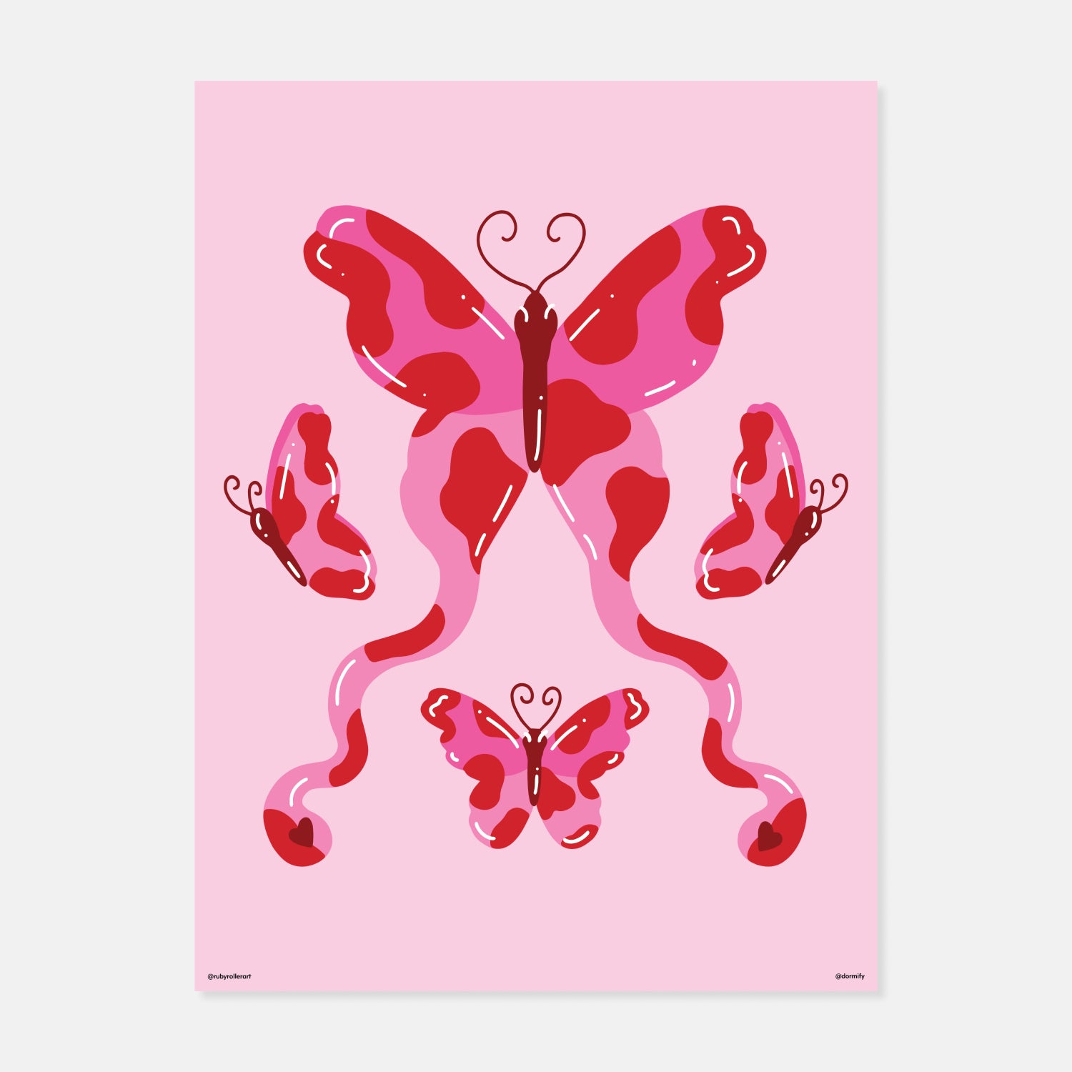 Butterflies Print by Ruby Roller Art | Dorm Essentials - Dormify