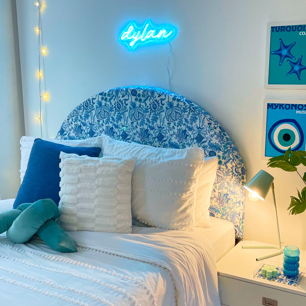 Roller Rabbit Rounded Headboard Dorm Essentials Amanda Blue / Full