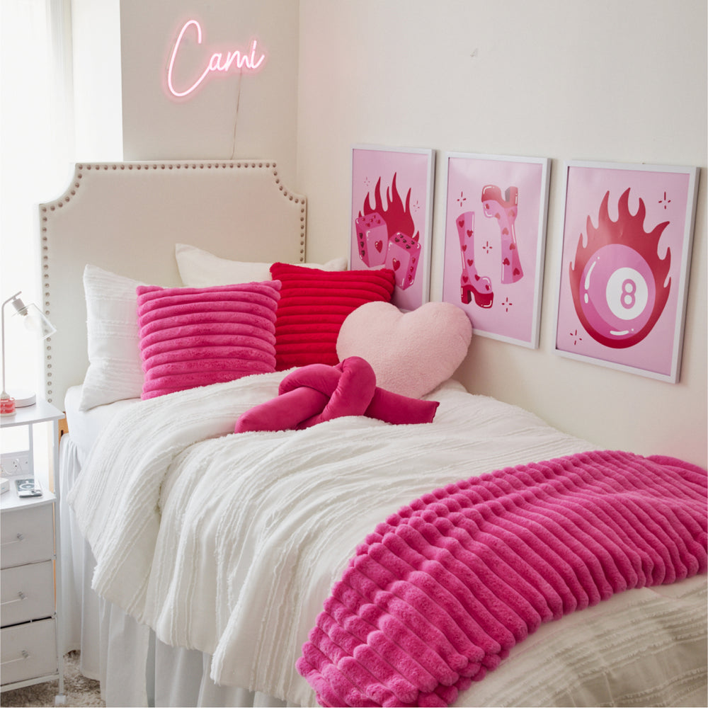 Flaming Heart Dice Print by Ruby Roller Art | Dorm Essentials – Dormify