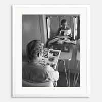 black/white;white frame