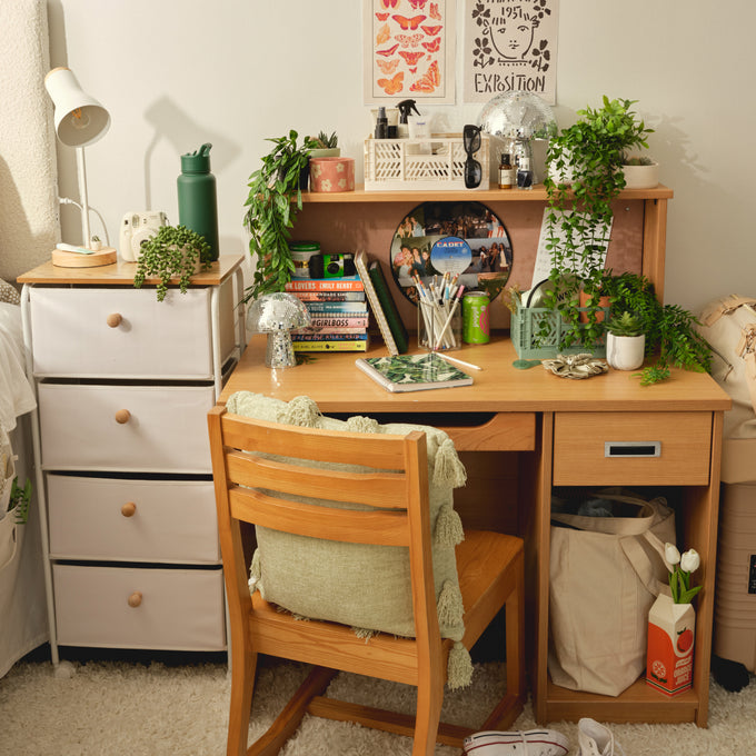 Dormify 4 Drawer Faux Leather Front Storage Cart on Wheels Dorm