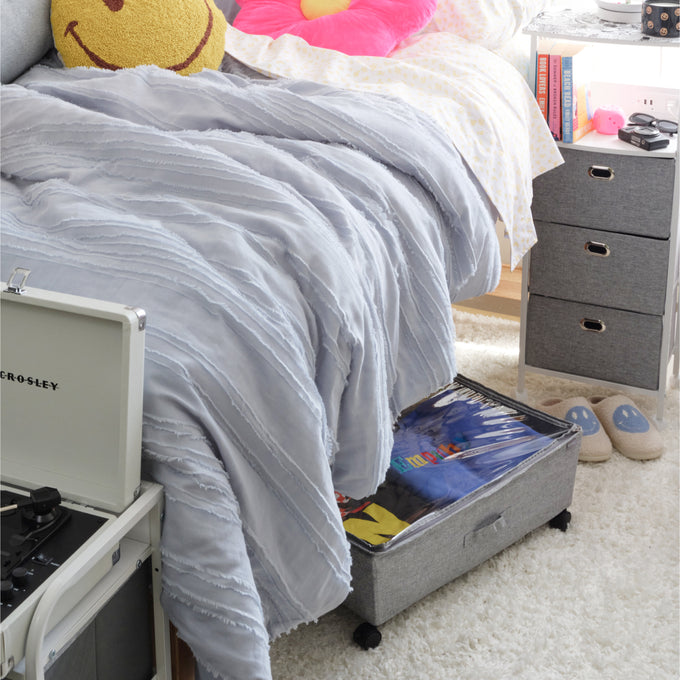Dormify Under the Bed Storage Bin On Wheels Dorm Essentials Dormify