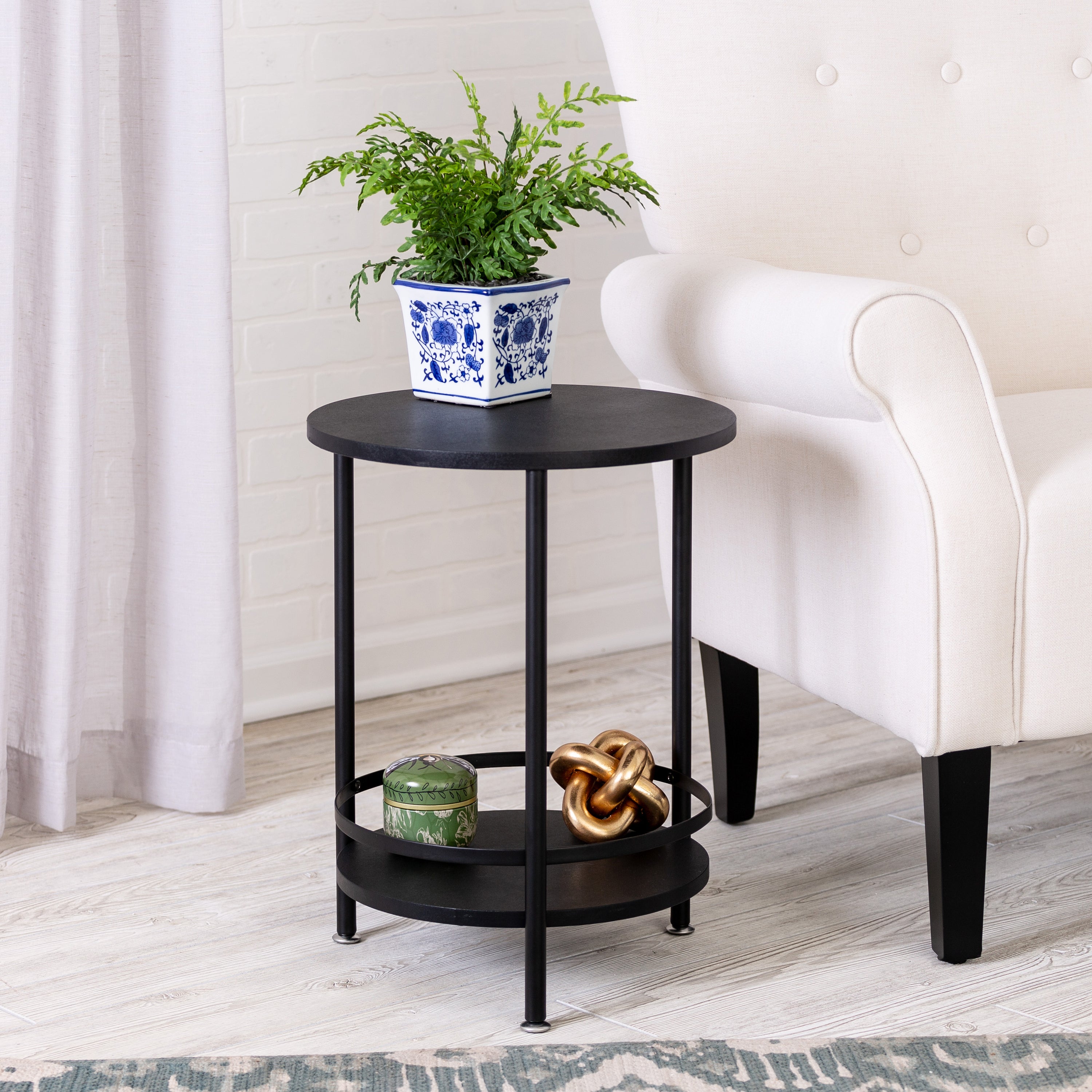 2 tier round end table sales