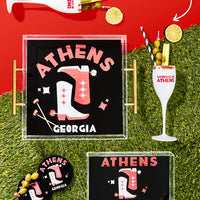 Georgia, College Town Saturdays Plastic Champagne Flutes, Set of 2