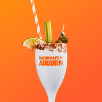Auburn, College Town Saturdays Plastic Champagne Flutes, Set of 2